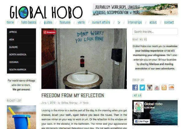 Global Hobo | Freedom from my reflection