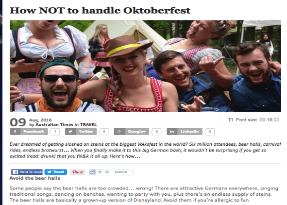 Australian Times | How NOT to handle Oktoberfest