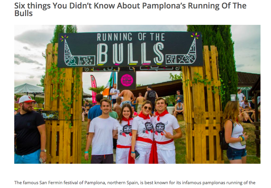 Six things You Didn’t Know About Pamplona’s Running Of The Bulls