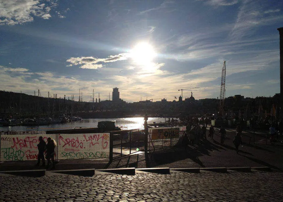The View of a Lonely Traveler Visiting Barcelona