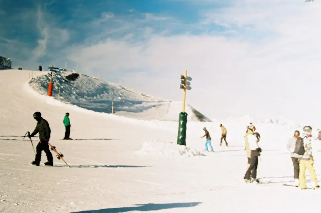 Guests skiing the piste at Rise Festival, December 2025