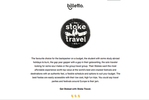 Billetto – Get Stoked With Stoke Travel