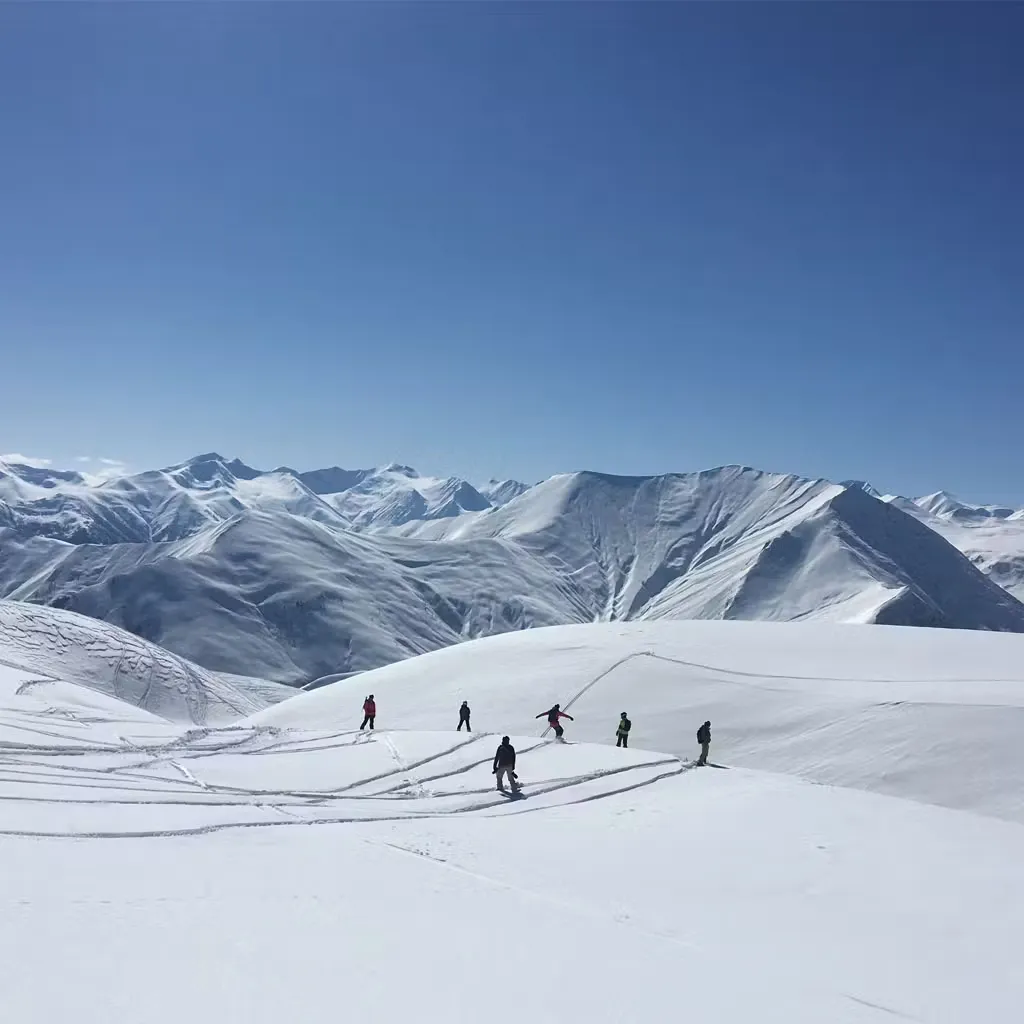 Group riding in the mountains, Georgia