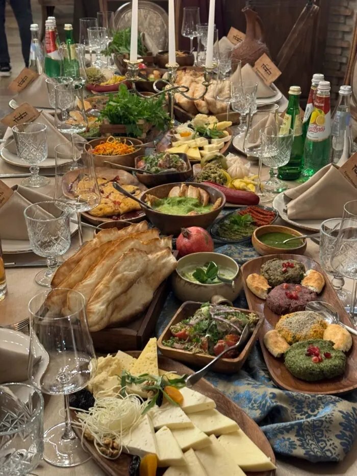 Traditional Georgian supra feast table